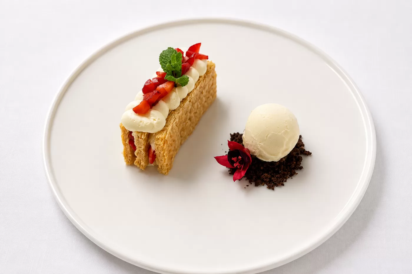 Millefoglie di crema chantilly e fragole